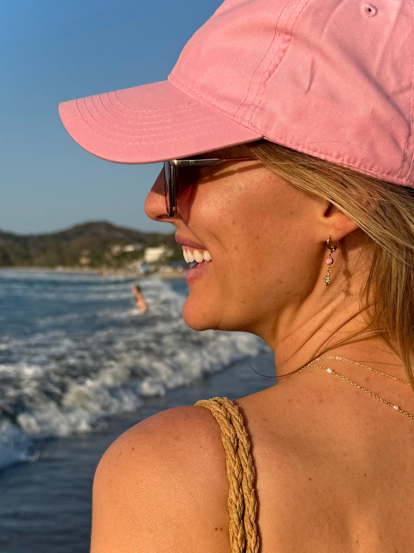 Opal Star Earrings - Pink