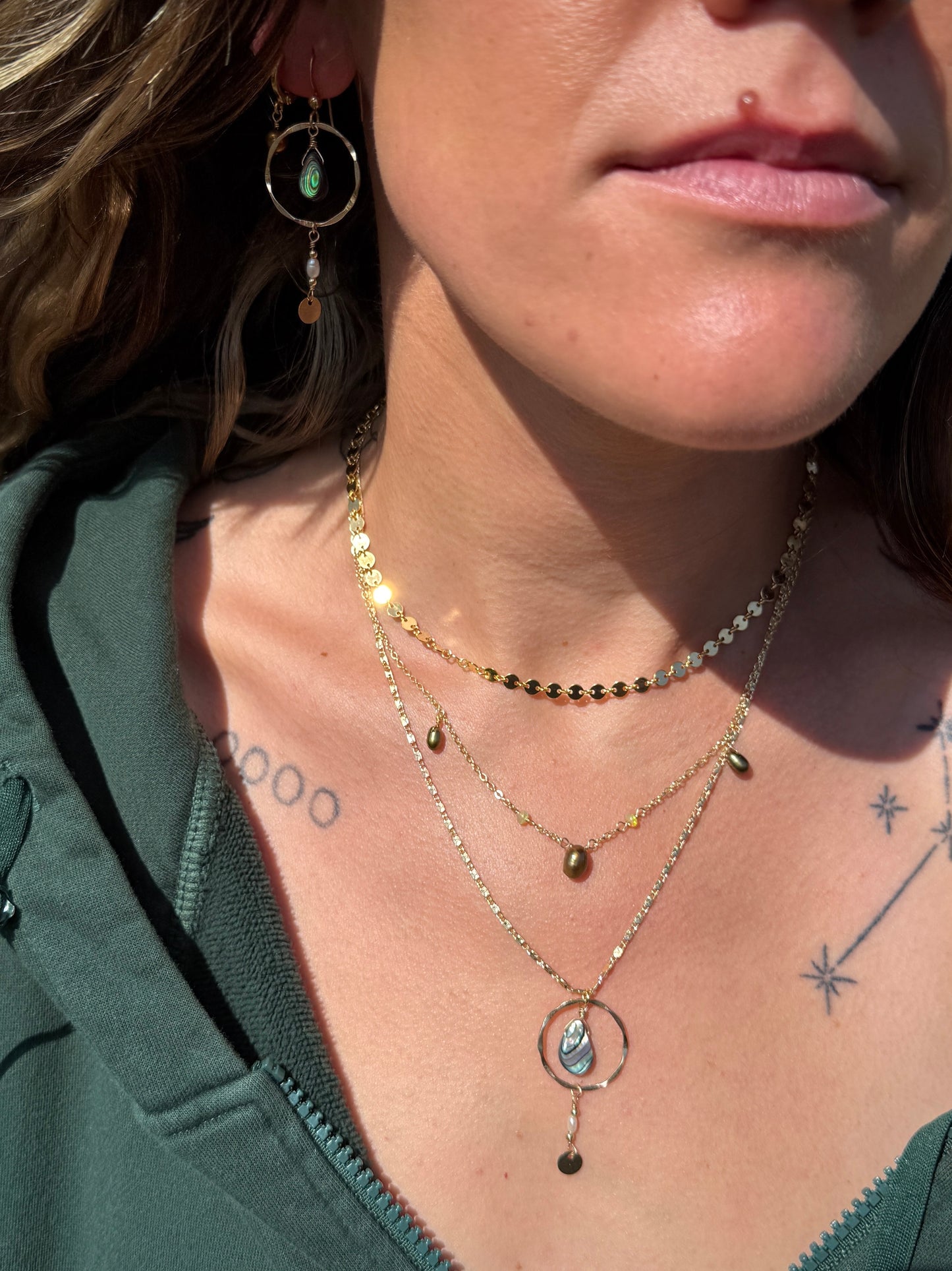 Golden Brown Pearl & Opal Necklace