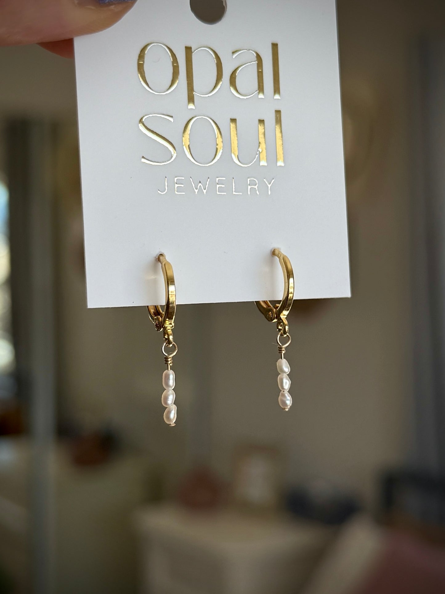 Tiny Pearl Stack Earrings