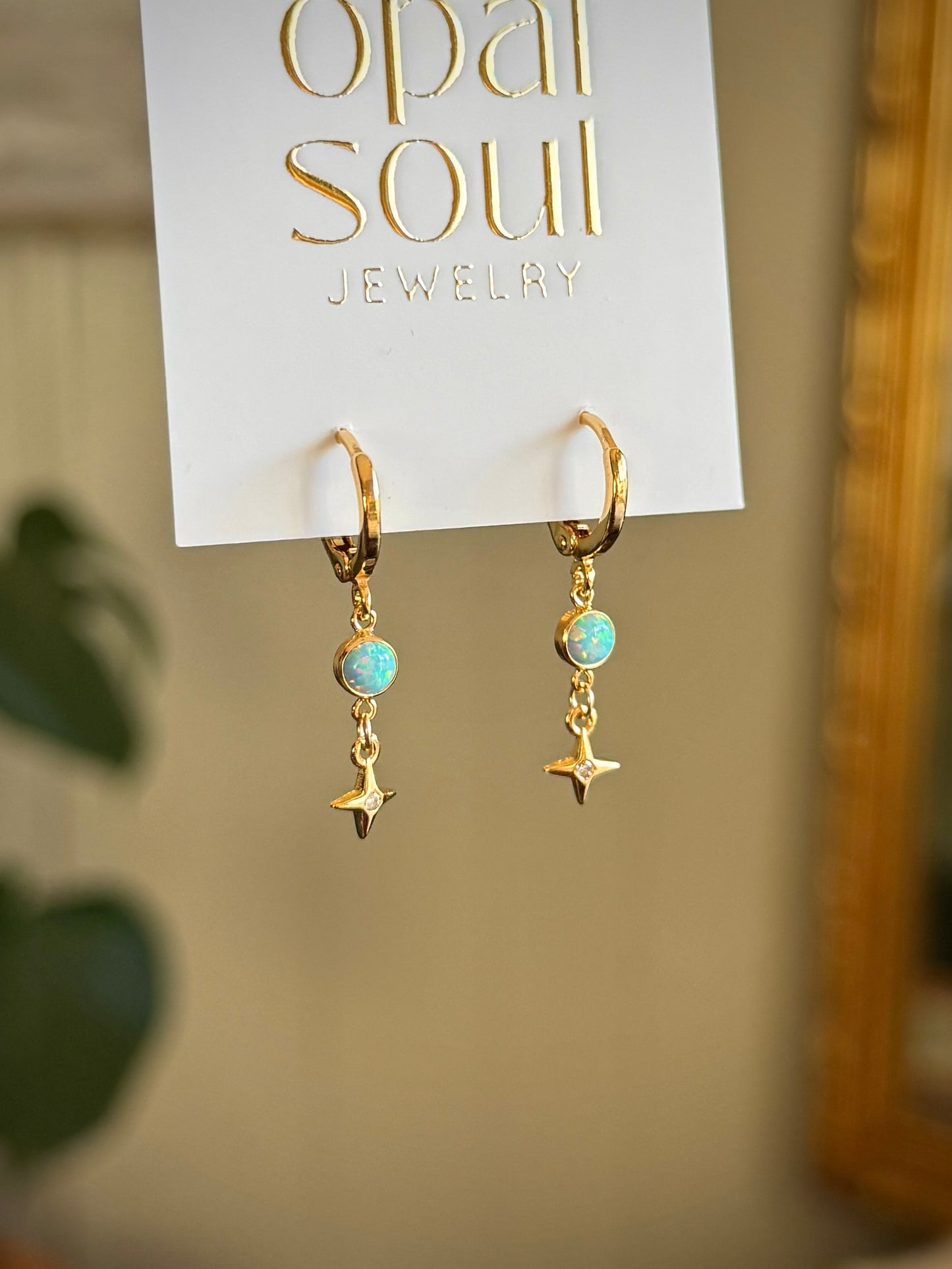 Opal Star Earrings - Turquoise
