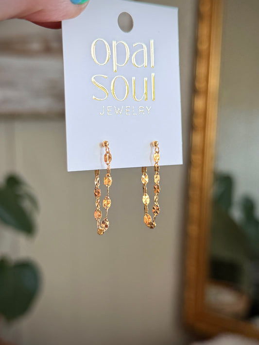 Sparkle Chain Loop Studs