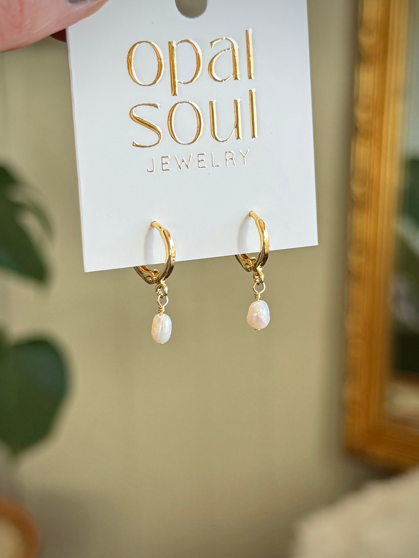 White Pearl Drop Earrings