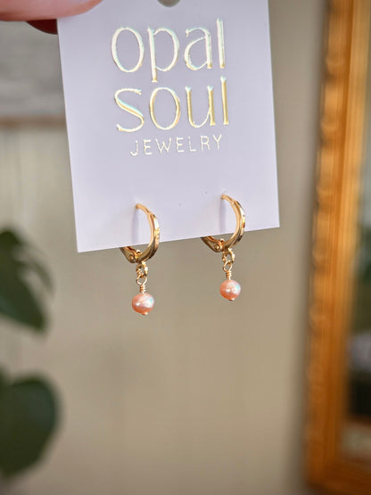 Champagne Pearl Drop Earrings