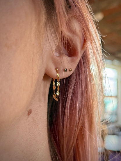 Sparkle Chain Loop Studs