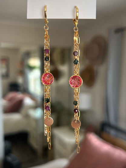 Aurora Earrings - Watermelon Tourmaline