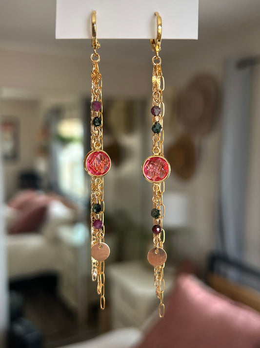 Aurora Earrings - Watermelon Tourmaline