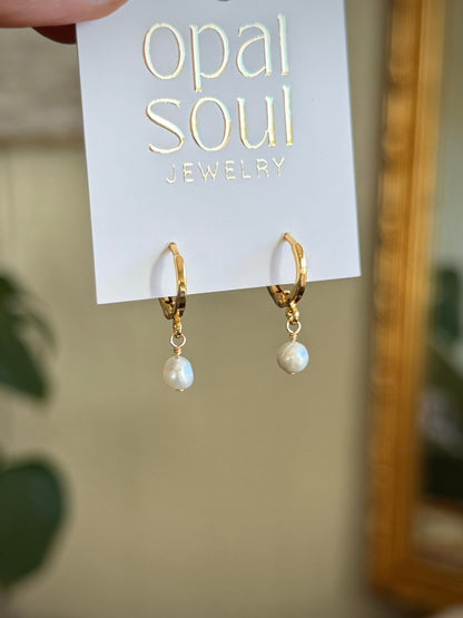 Blue Pearl Drop Earrings