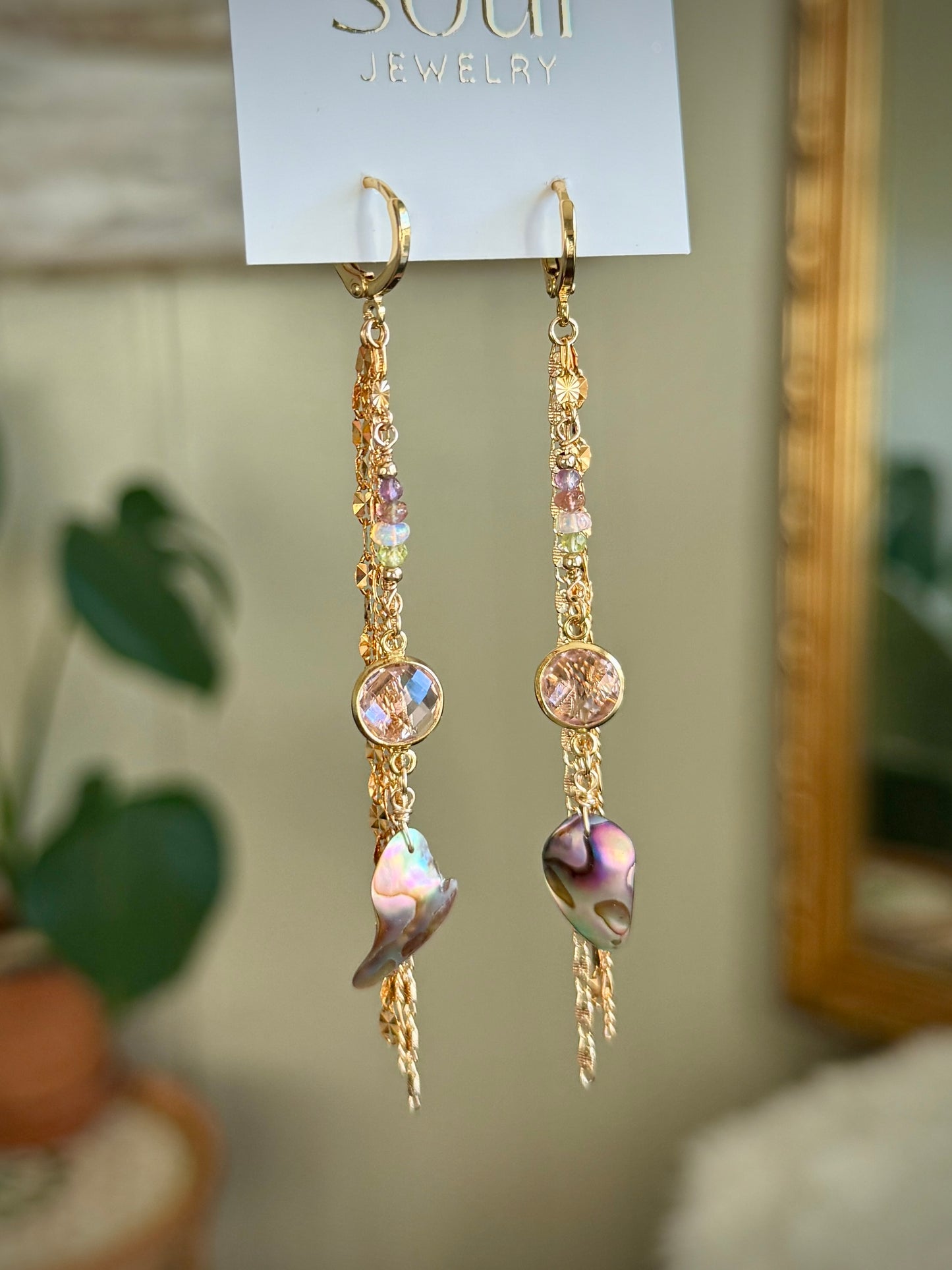 Mermaid Earrings - Pink/Green