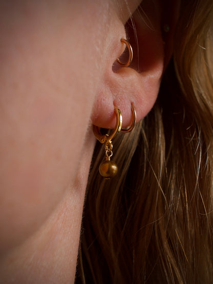 Brown Pearl Drop Earrings