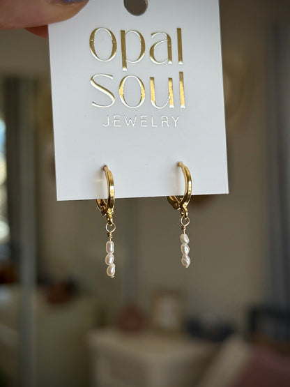 Tiny Pearl Stack Earrings