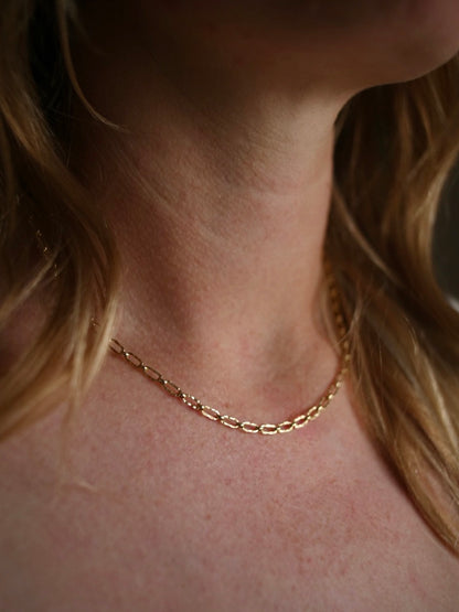 Hammered Long/Short Chain Necklace