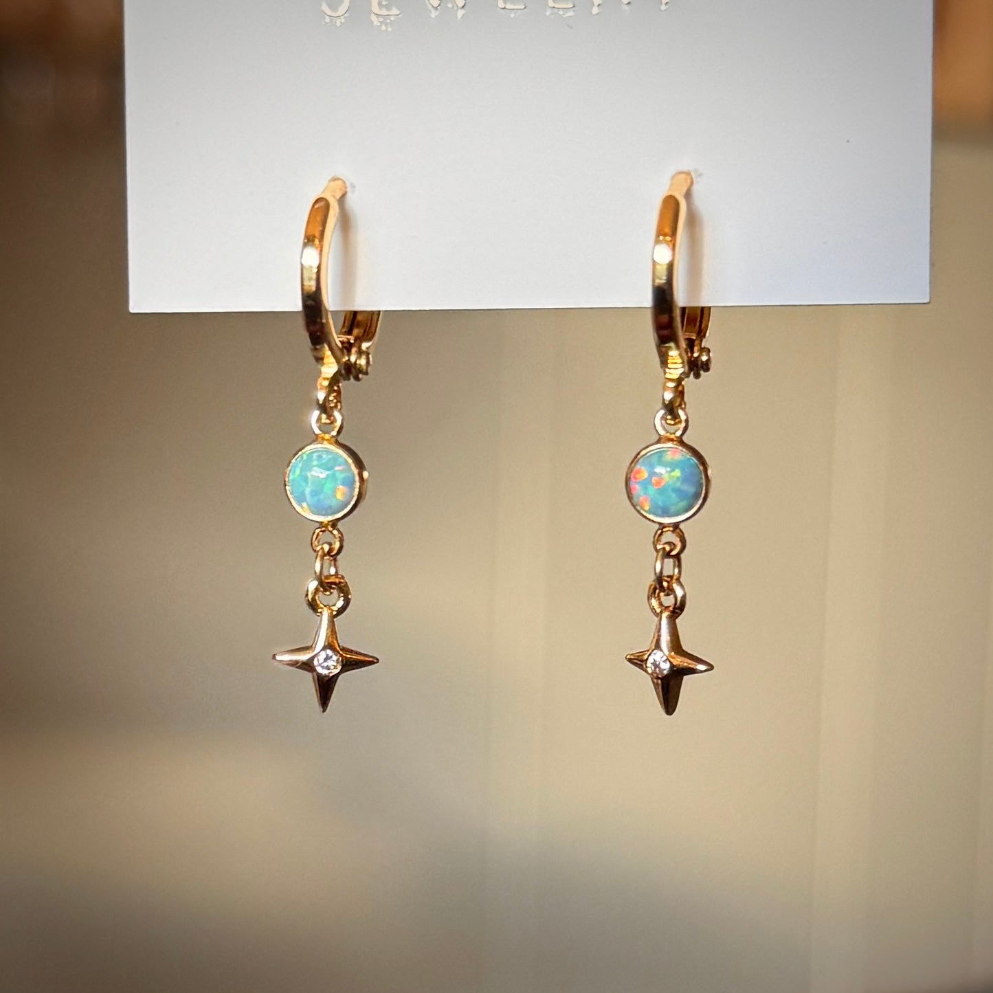 Opal Star Earrings - Turquoise