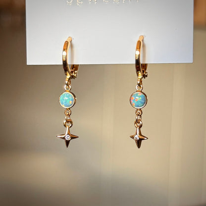Opal Star Earrings - Turquoise