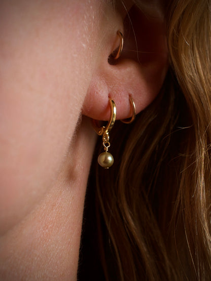 Green Pearl Drop Earrings