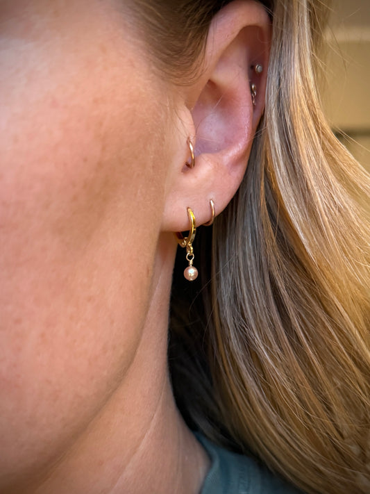 Champagne Pearl Drop Earrings