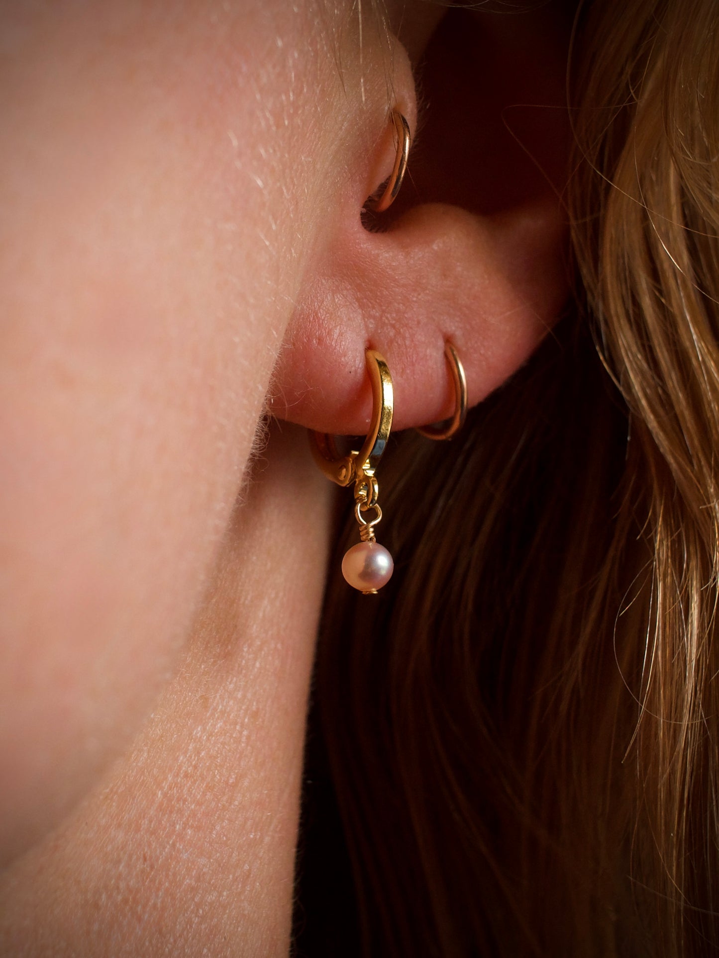 Champagne Pearl Drop Earrings