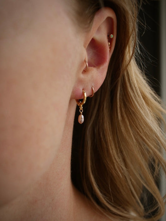 Pink Pearl Drop Earrings