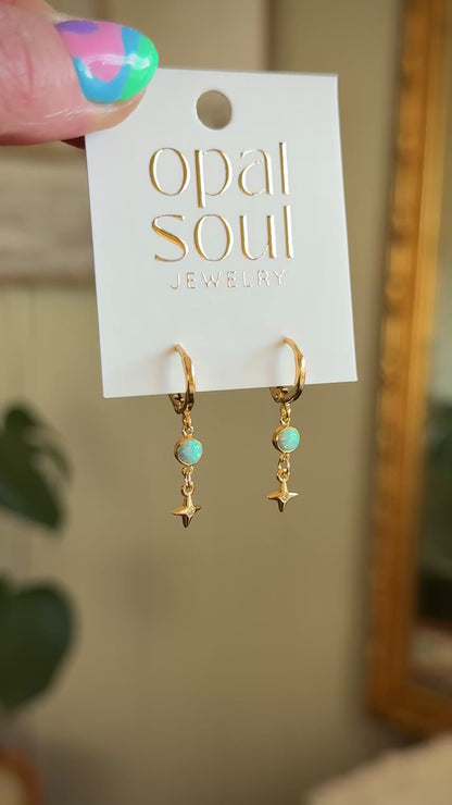 Opal Star Earrings - Turquoise