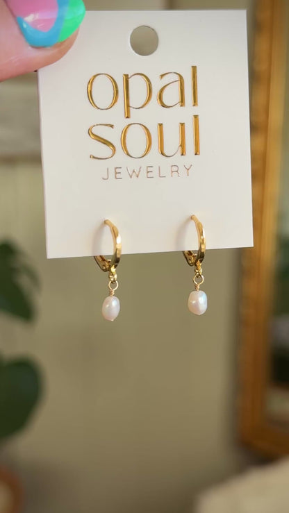 White Pearl Drop Earrings