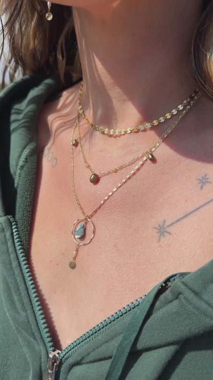 Golden Brown Pearl & Opal Necklace
