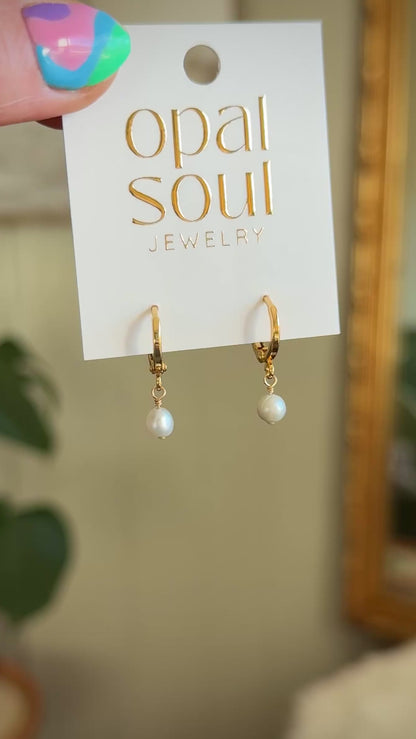 Blue Pearl Drop Earrings